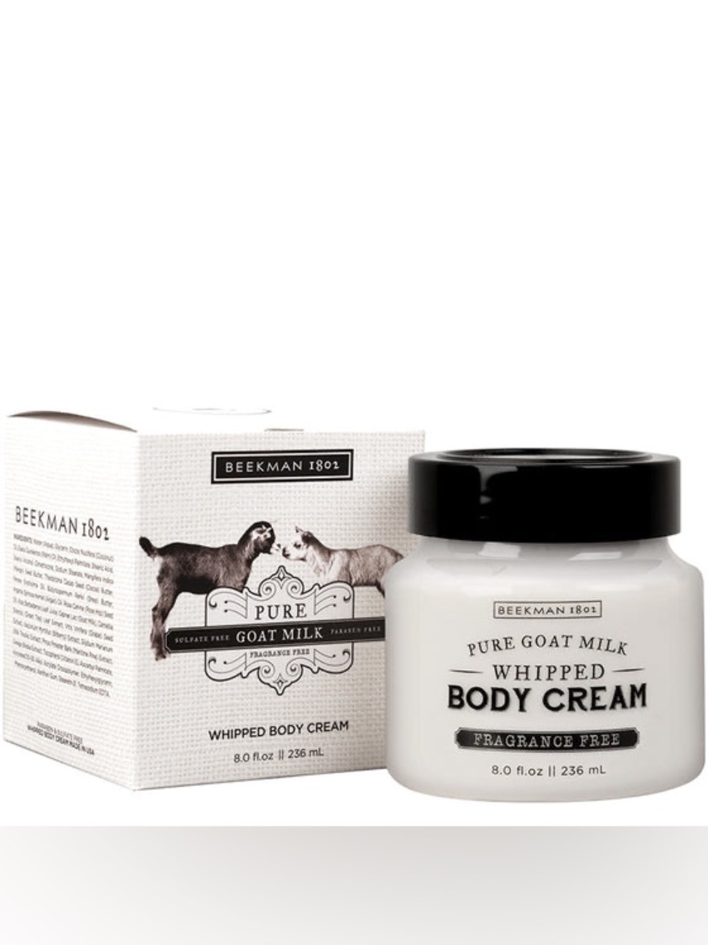 BEEKMAN 1802 NIB Pure Goat Milk Whipped Body Cream 8oz -$38 Retail